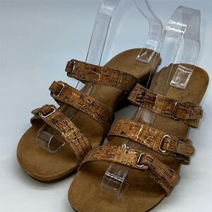 Vionic Women's Strappy Wedge Sandals‎ Tan Size 8 Casual Summer